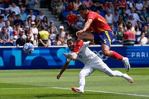 Marc Pubill scores a goal against Uzbekistan